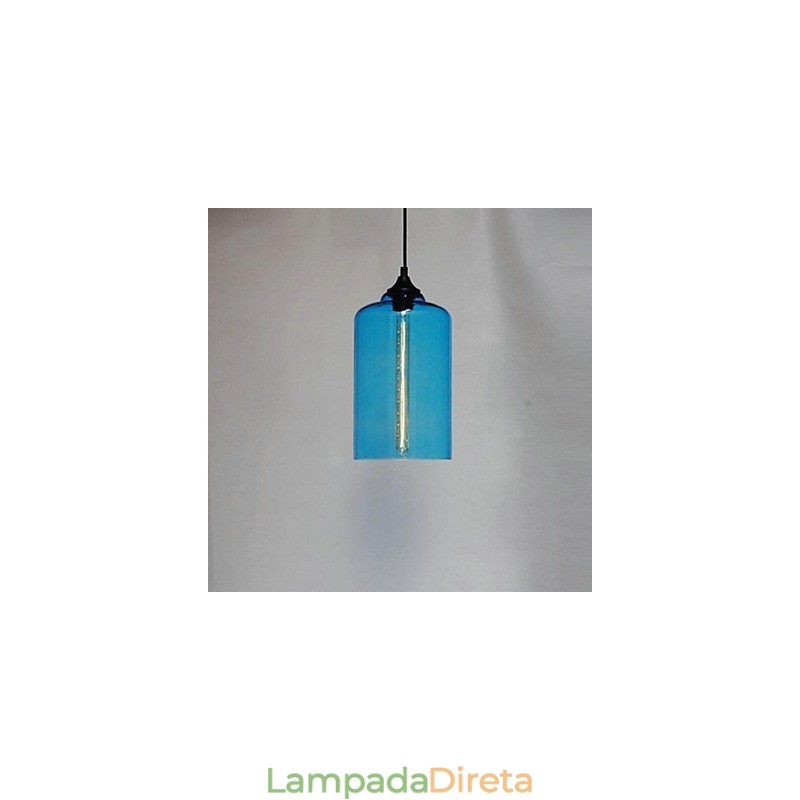 Garrafa Design Pendente 1 Luz Conciso Ferro Pintura