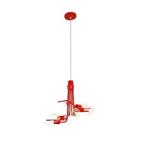 Pendente de 6 luzes característico estilo norte-americano em vermelho Pendente de 6 luzes característico estilo norte-americano em vermelho