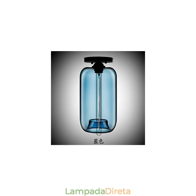 Luminária pendente de vidro retrô criativa de cabeça única Café In The Goldfish Bowl