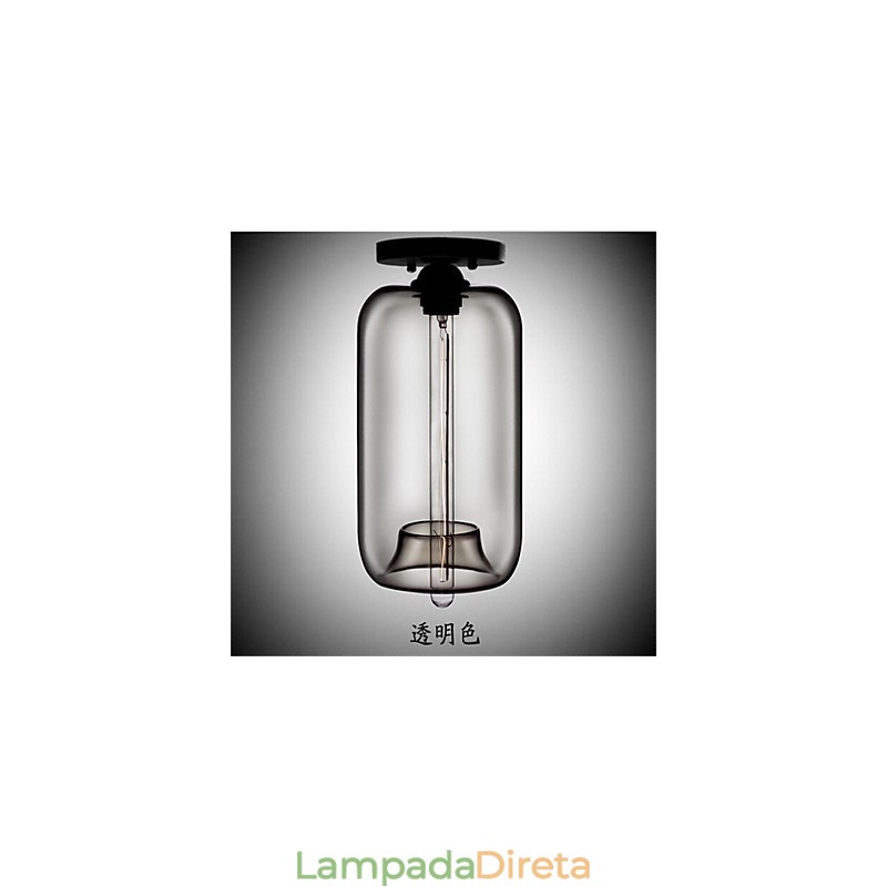 Luminária pendente de vidro retrô criativa de cabeça única Café In The Goldfish Bowl