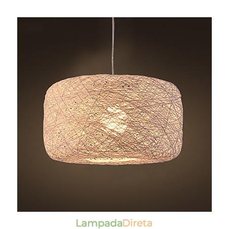 Lustre de moda europeu moderno e minimalista para casa com bolas de vime