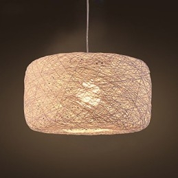 Lustre de moda europeu moderno e minimalista para casa com bolas de vime