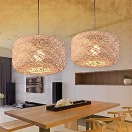 Lustre de moda europeu moderno e minimalista para casa com bolas de vime