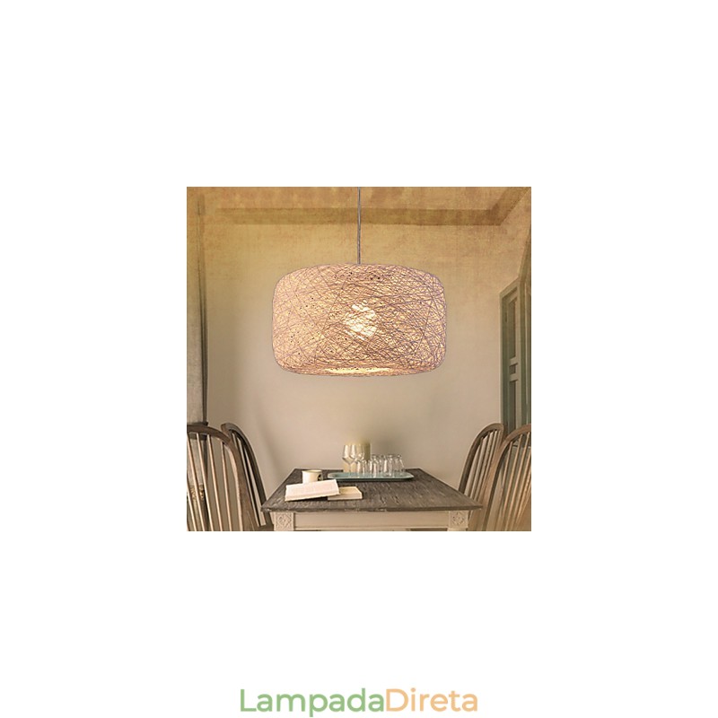 Lustre de moda europeu moderno e minimalista para casa com bolas de vime
