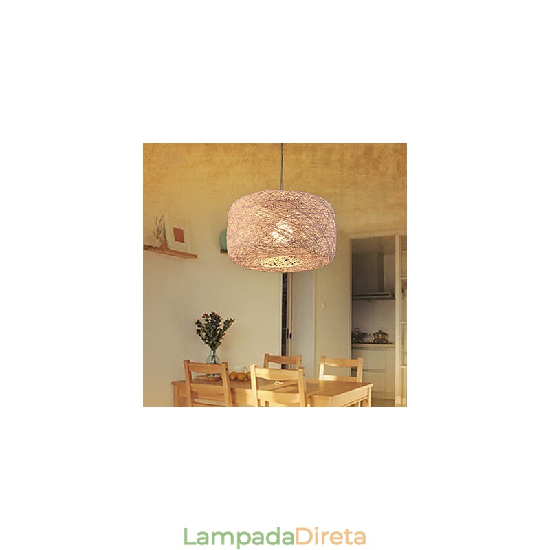 Lustre de moda europeu moderno e minimalista para casa com bolas de vime