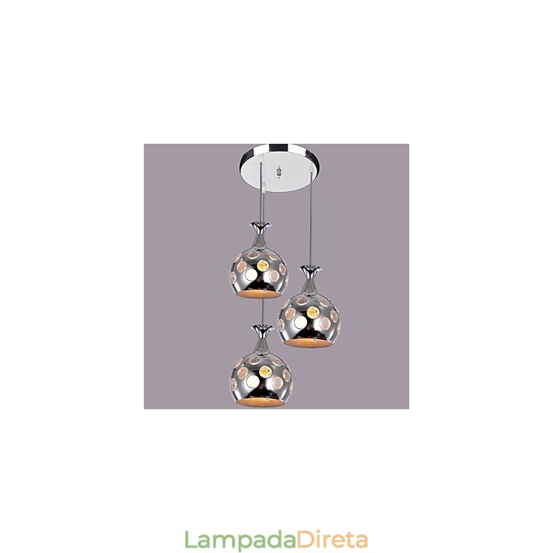 Luminária pendente moderna contemporânea estilo mini ilha galvanizada