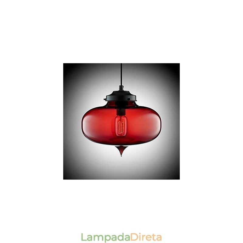 Luminária pendente de vidro retrô criativa de cabeça única Café In The Goldfish Bowl