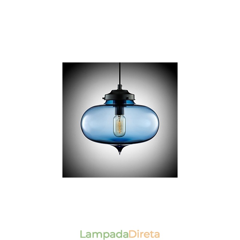 Luminária pendente de vidro retrô criativa de cabeça única Café In The Goldfish Bowl