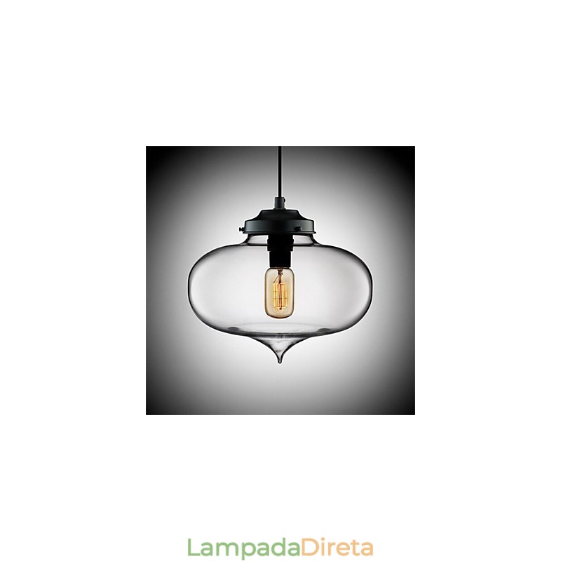 Luminária pendente de vidro retrô criativa de cabeça única Café In The Goldfish Bowl