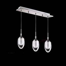 Luminária pendente moderna contemporânea em metal cromado