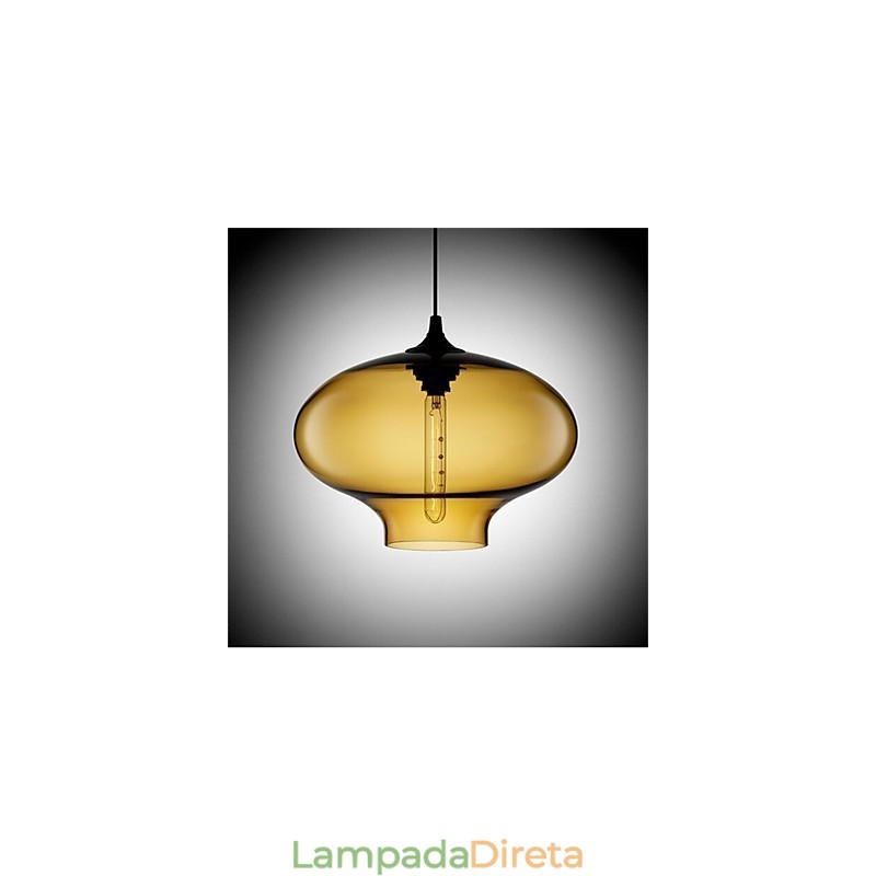 Luminária pendente de vidro retrô criativa de cabeça única Café In The Goldfish Bowl
