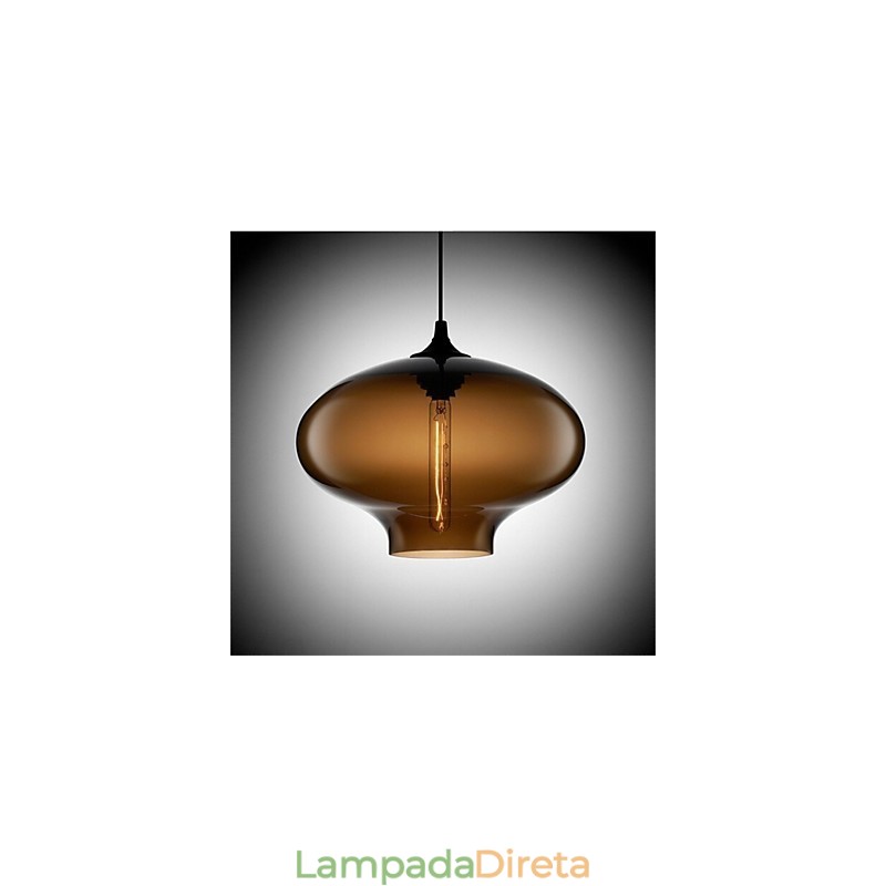 Luminária pendente de vidro retrô criativa de cabeça única Café In The Goldfish Bowl
