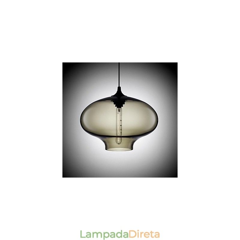 Luminária pendente de vidro retrô criativa de cabeça única Café In The Goldfish Bowl