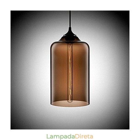 Garrafa Design Pendente 1 Luz Conciso Ferro Pintura Garrafa Design Pendente 1 Luz Conciso Ferro Pintura