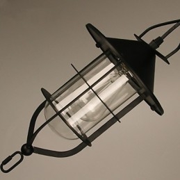 Luminária pendente de metal com pintura estilo retrô mini