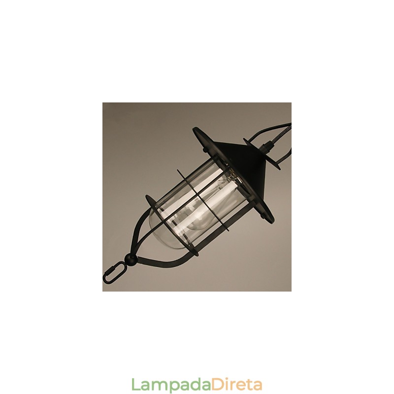 Luminária pendente de metal com pintura estilo retrô mini