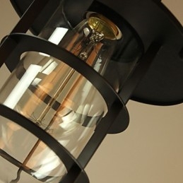 Luminária pendente de metal com pintura estilo retrô mini