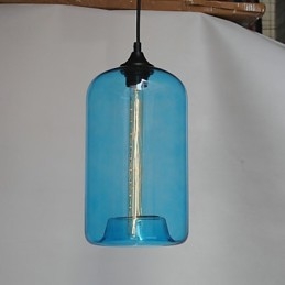 Pendente de design de garrafa 1 luz minimalista pintura de ferro