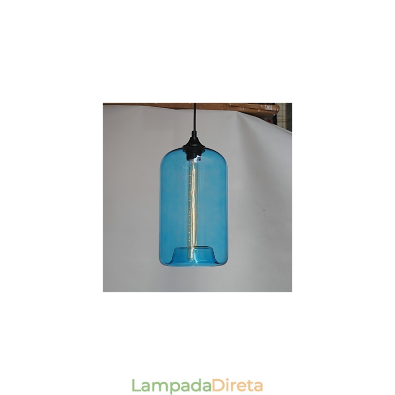 Pendente de design de garrafa 1 luz minimalista pintura de ferro