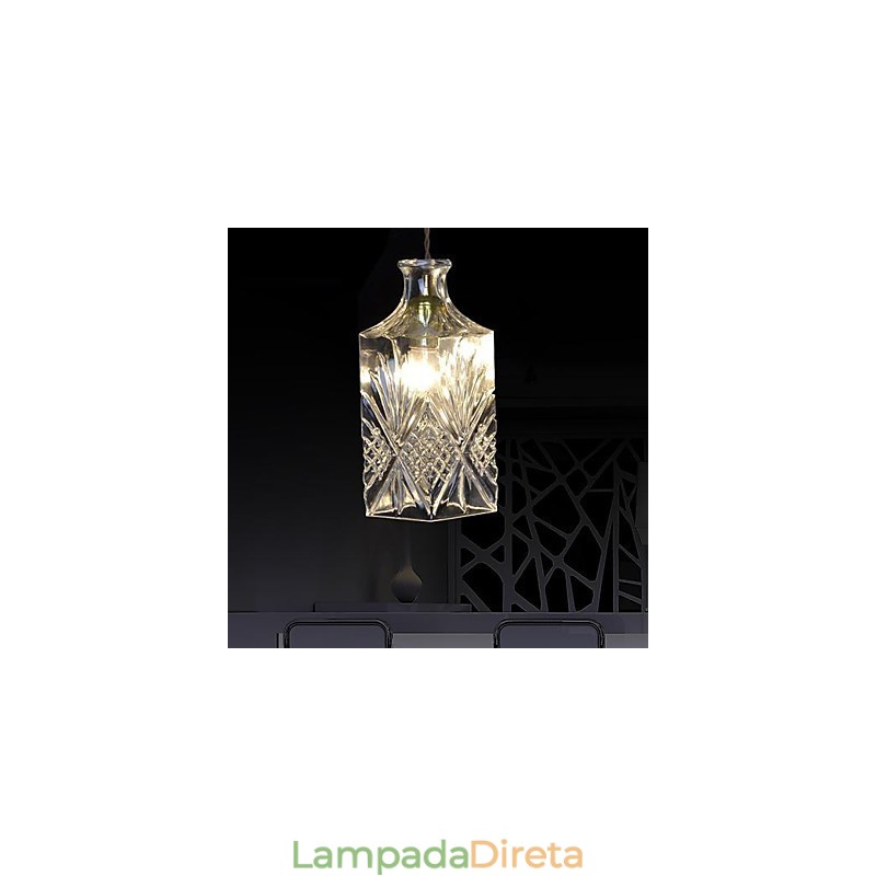 Luminária pendente de metal cristal contemporânea moderna