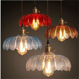 O lustre de vidro florido Retro Old Shanghai com tampa de cobre