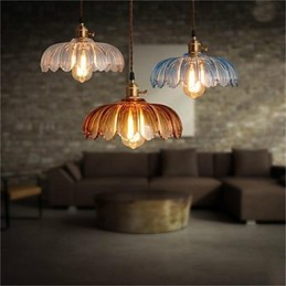 O lustre de vidro florido Retro Old Shanghai com tampa de cobre
