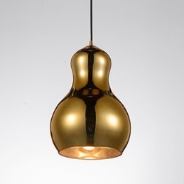 Luminária pendente em formato de cabaça 1 luz Modern Simplicity Dourado Cromado Ouro Rosa Âmbar Cinza Fumê Vidro e Aço Carbono