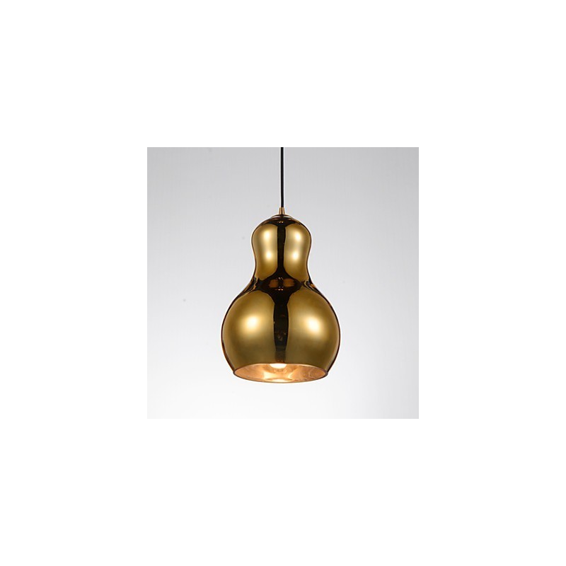 Luminária pendente em formato de cabaça 1 luz Modern Simplicity Dourado Cromado Ouro Rosa Âmbar Cinza Fumê Vidro e Aço Carbono