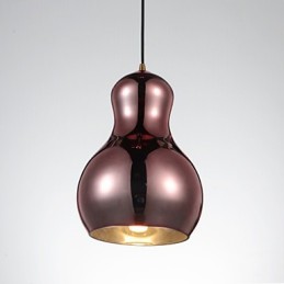 Luminária pendente em formato de cabaça 1 luz Modern Simplicity Dourado Cromado Ouro Rosa Âmbar Cinza Fumê Vidro e Aço Carbono