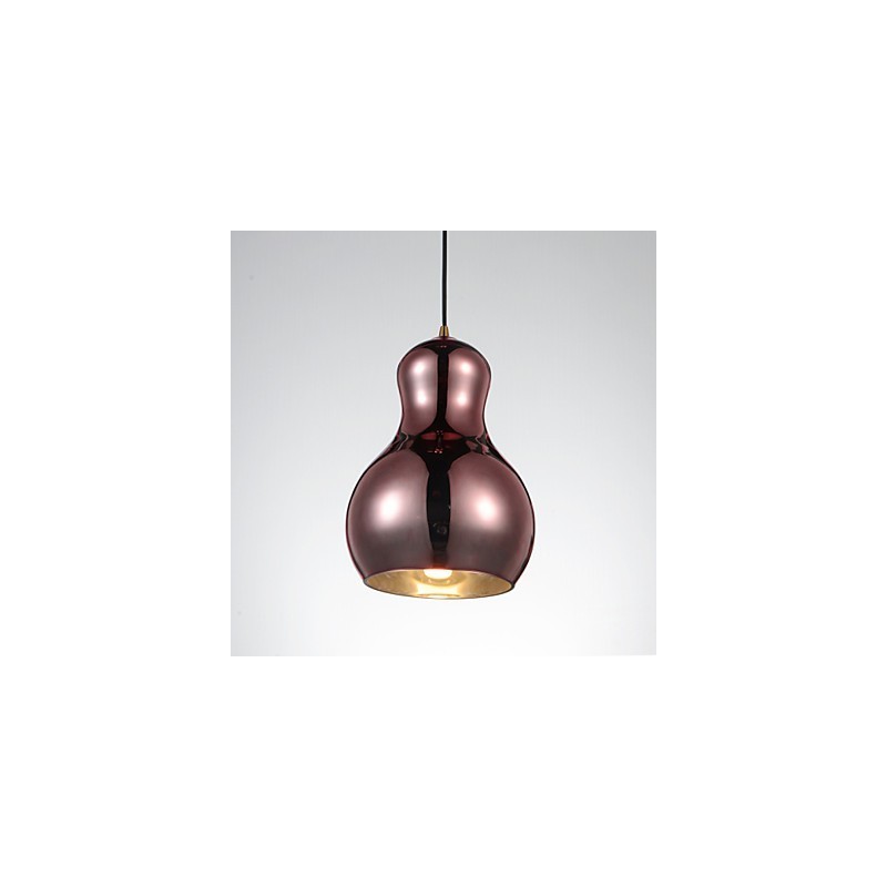 Luminária pendente em formato de cabaça 1 luz Modern Simplicity Dourado Cromado Ouro Rosa Âmbar Cinza Fumê Vidro e Aço Carbono