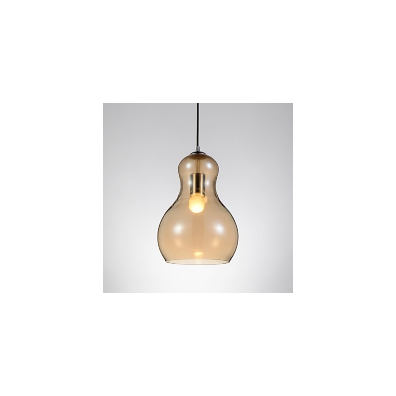 Luminária pendente em formato de cabaça 1 luz Modern Simplicity Dourado Cromado Ouro Rosa Âmbar Cinza Fumê Vidro e Aço Carbono