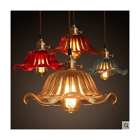 O lustre de vidro florido retrô Shanghai com tampa de cobre O lustre de vidro florido retrô Shanghai com tampa de cobre