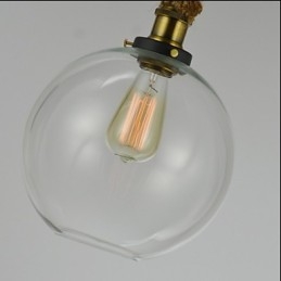 Lustre de vidro criativo industrial vintage americano estilo country, corda de cabeça única