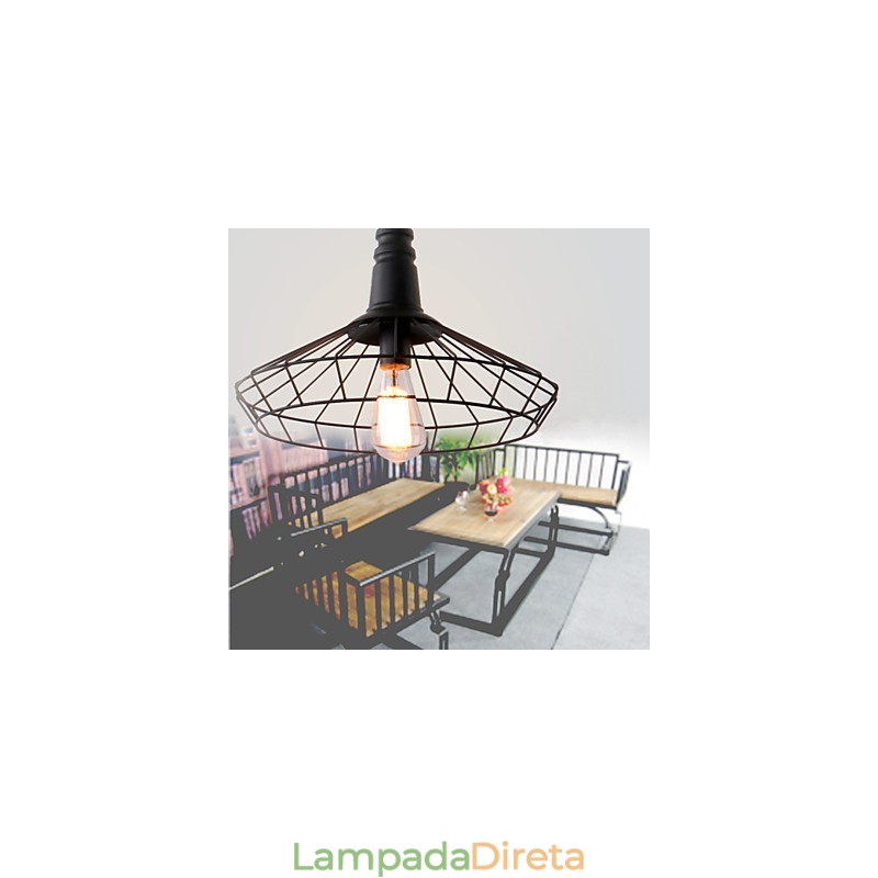 Rústico Lodge Retro Country Mini Estilo Pintura Metal Pendente Luz Garagem