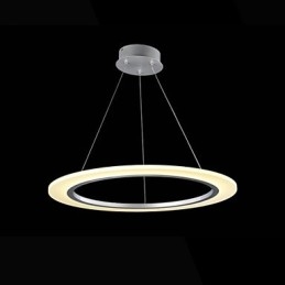 Luminária pendente redonda de teto, lustre de acrílico leitoso com anel único