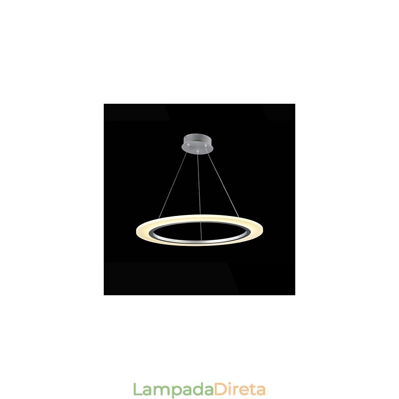 Luminária pendente redonda de teto, lustre de acrílico leitoso com anel único