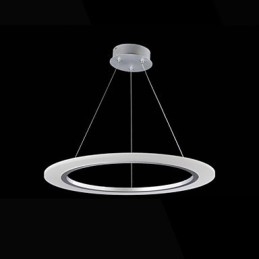 Luminária pendente redonda de teto, lustre de acrílico leitoso com anel único