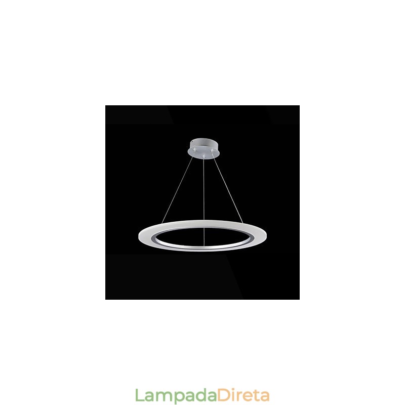 Luminária pendente redonda de teto, lustre de acrílico leitoso com anel único