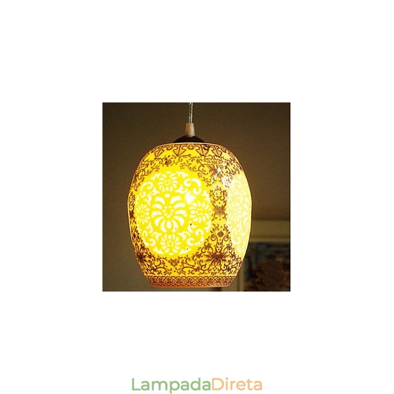 Lâmpada de cerâmica retrô lâmpada escada azul lustre de cabeça única criativo