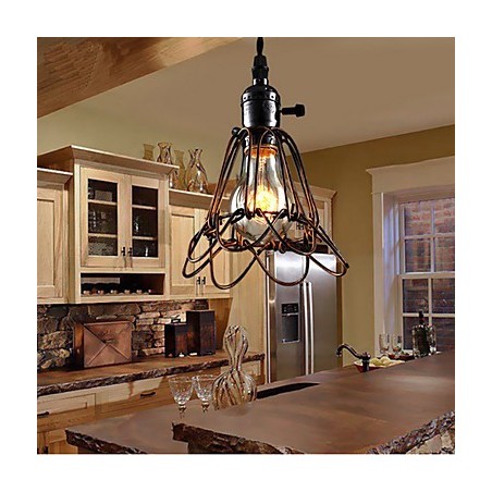 American Country Industrial Wind Lamp Retro Pequeno Lustre Gaiola de Ferro American Country Industrial Wind Lamp Retro Pequeno Lustre Gaiola de Ferro