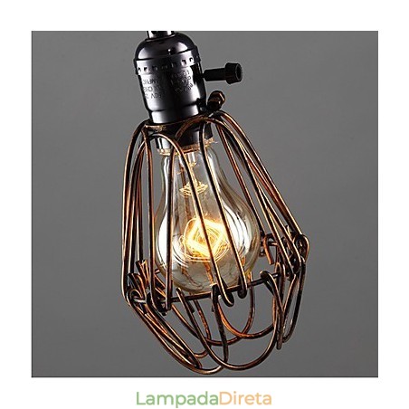 American Country Industrial Wind Lamp Retro Pequeno Lustre Gaiola de Ferro American Country Industrial Wind Lamp Retro Pequeno Lustre Gaiola de Ferro