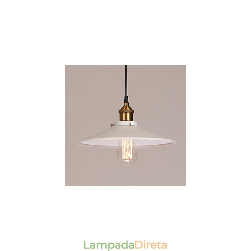 Luminária pendente de metal com pintura vintage