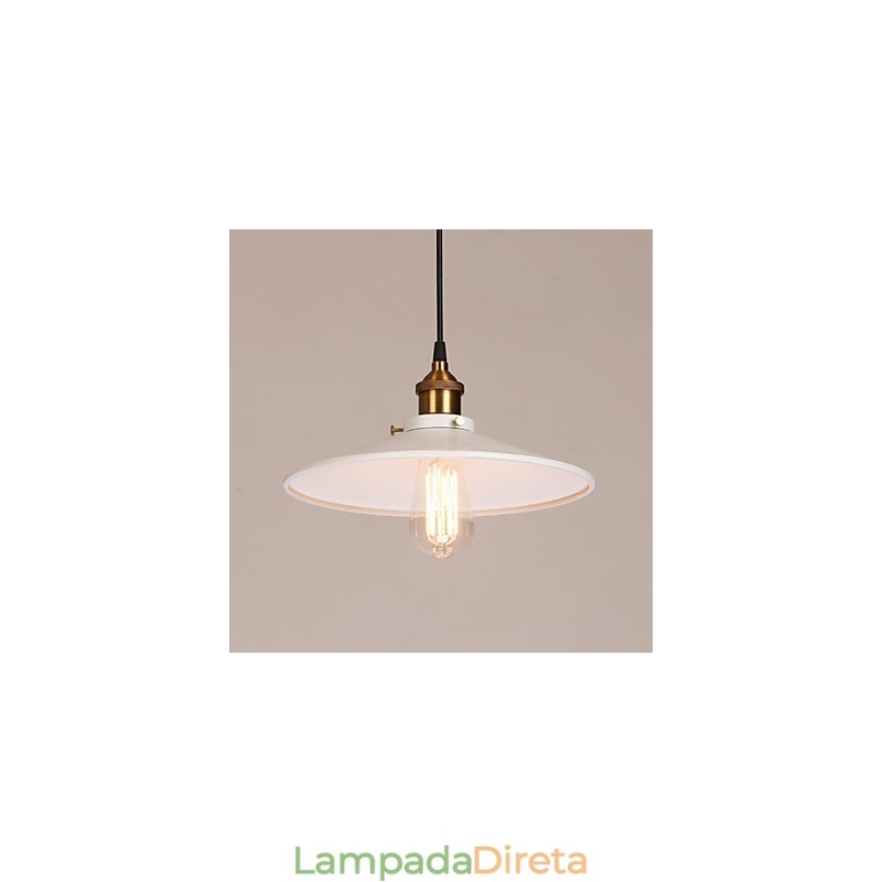 Luminária pendente de metal com pintura vintage