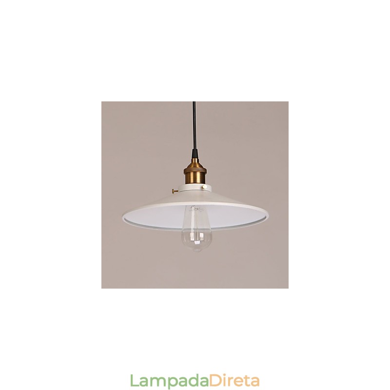 Luminária pendente de metal com pintura vintage