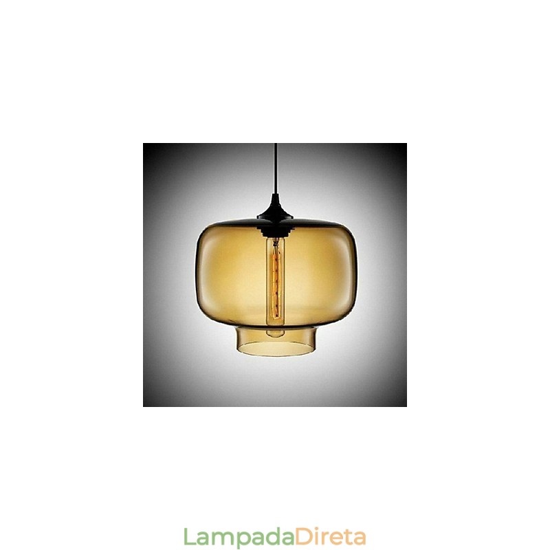 Garrafa Design Pendente 1 Luz Conciso Ferro Pintura