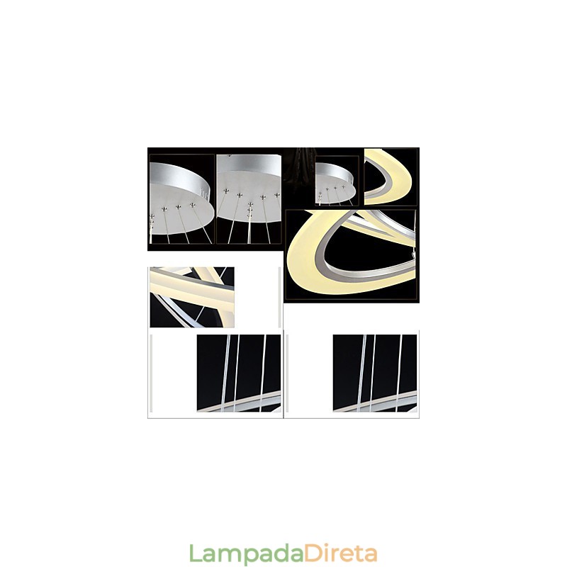 Luminária pendente redonda de teto, lustre de acrílico leitoso com anel único