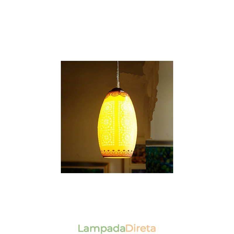 Lâmpada de cerâmica retrô lâmpada escada azul lustre de cabeça única criativo