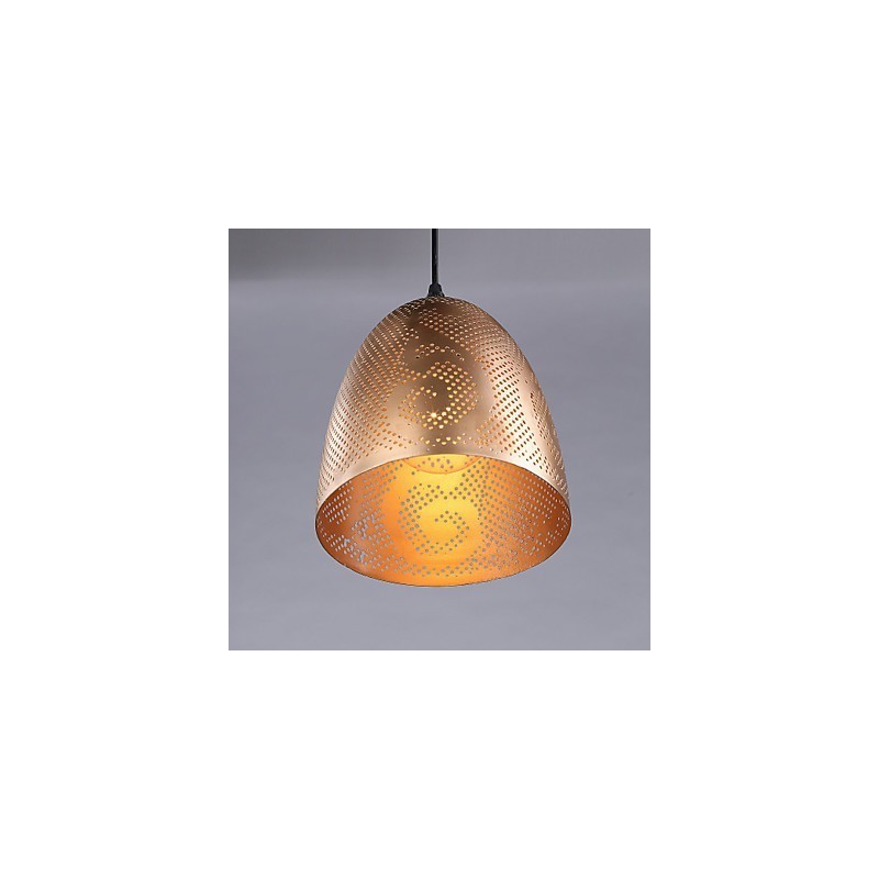 Lustre moderno de ferro forjado dourado