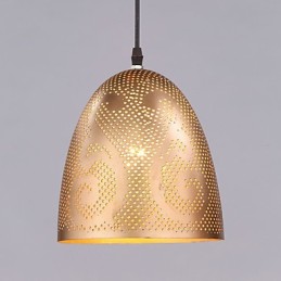 Lustre moderno de ferro forjado dourado