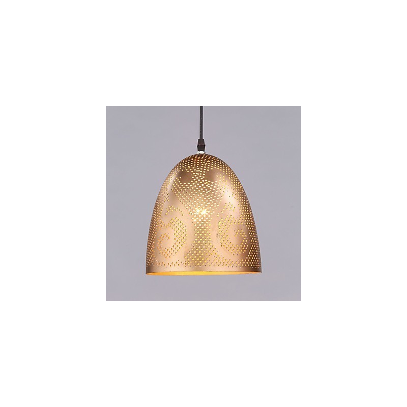 Lustre moderno de ferro forjado dourado